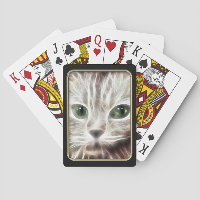 Kitty Fractal Art Playing Cards (Back)