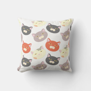 Kitty Fun Heads Cartoon Happy Pattern Cushion