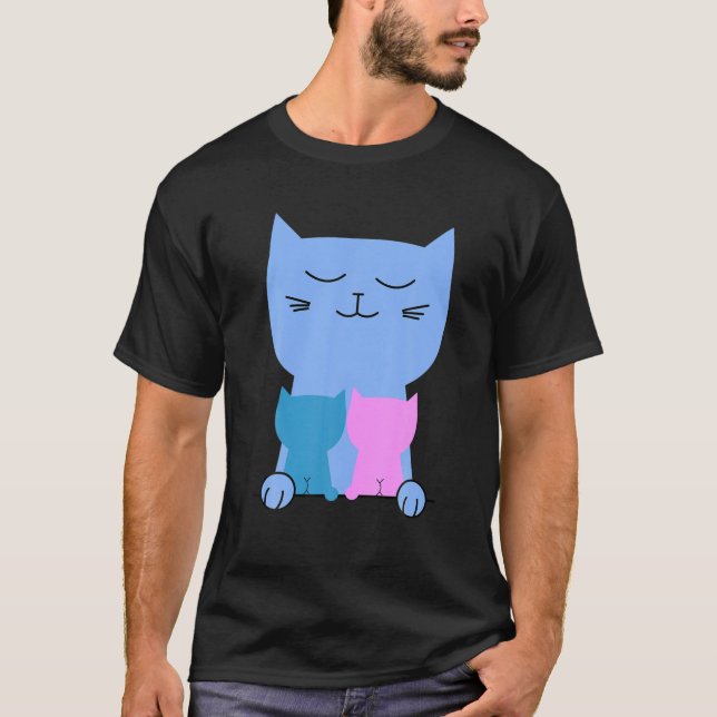 Kitty Funny Cats Dad Cool Novelty T-Shirt (Front)
