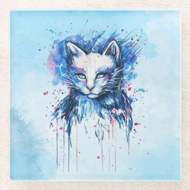 Kitty Glass Coaster (Front)