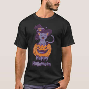 Kitty Happy Halloween Girls Cat Costume Cat T-Shirt