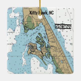 Kitty Hawk NC Chart Ceramic Ornament