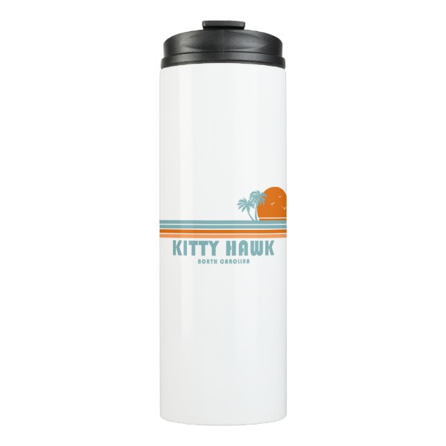 Kitty Hawk North Carolina Sun Palm Trees Thermal Tumbler (Front)