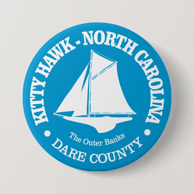 Kitty Hawk (sloop) 7.5 Cm Round Badge (Front)
