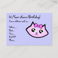 Kitty head  Birthday invitation