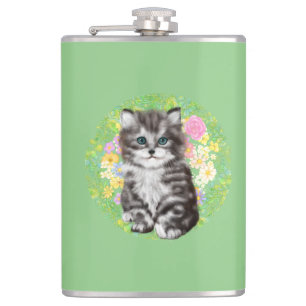 kitty hip flask