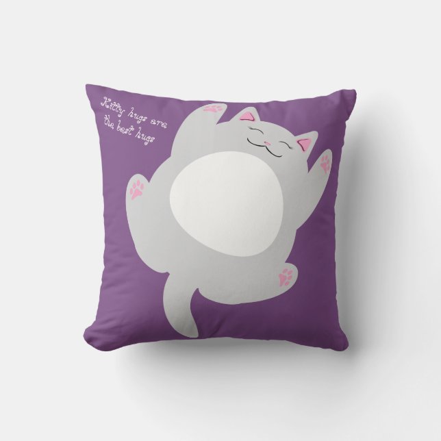 Kitty hugs are the best hugs cushion (Front)