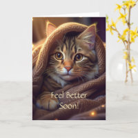 Kitty In A Blanket Get Well Card