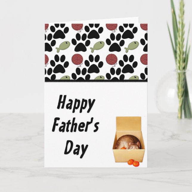 Kitty in a Box - Funny Happy Father's Day Card (Front)