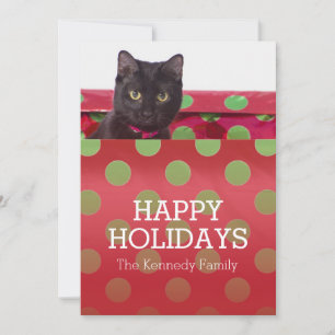 Kitty In Gift Box Holiday Card