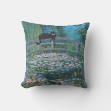 Kitty in Monet pillow