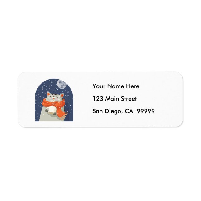 Kitty in Orange Scarf Let it Snow (Front)
