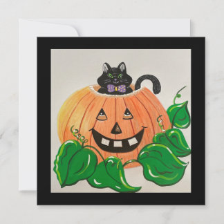 Kitty in Pumpkin Classic Invitation
