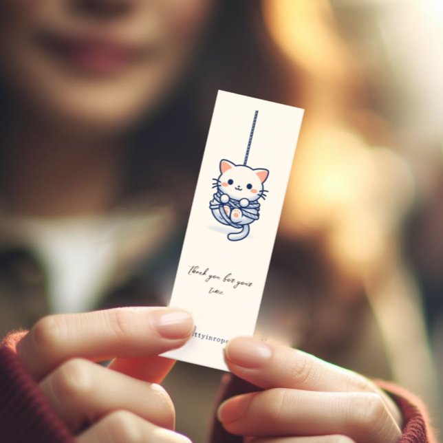 Kitty in ropes, visiting card (Kitty in ropes, thank you card, shibari)