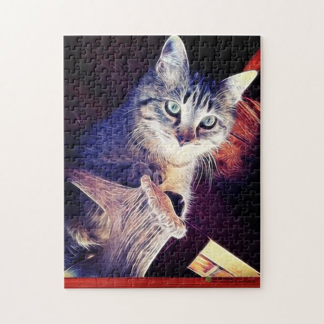 Kitty In The Rafters Close-Up Photograph Jigsaw Puzzle (Vertical)