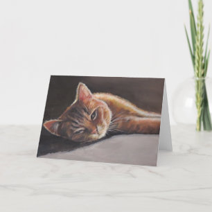 Kitty in the Shadows Cat Art Greeting Card