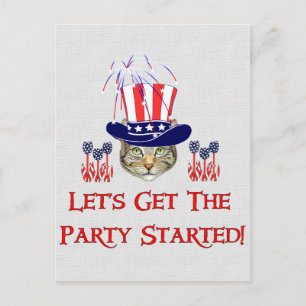 Kitty Independence Day Postcard