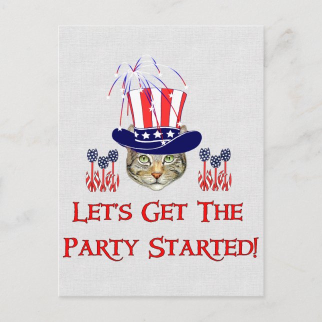 Kitty Independence Day Postcard (Front)