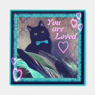 Kitty Inspirations Magnet black cat loved