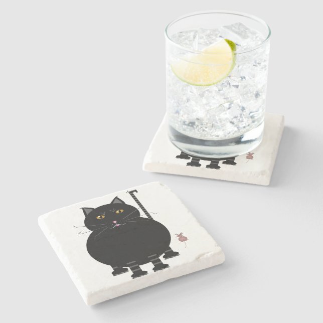 Kitty Kat Stone Coaster (Side)