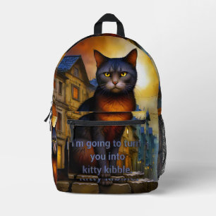 Kitty Kibble Printed Backpack