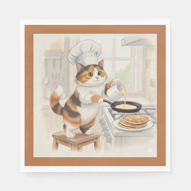 Kitty Kitchen, Calico, Napkins (Front)