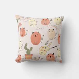 Kitty Kitten Cats: Cute Animal Pattern Cushion