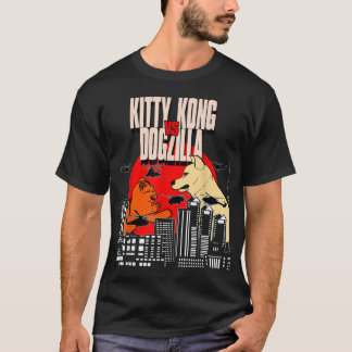 Kitty Kong Versus Dogzilla Funny Tokyo Japan Cat D T-Shirt
