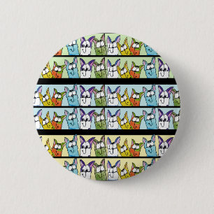 Kitty Lineup-Colourful Cats 6 Cm Round Badge