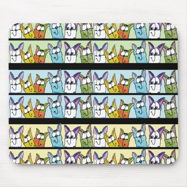 Kitty Lineup-Colourful Cats Mouse Pad (Front)