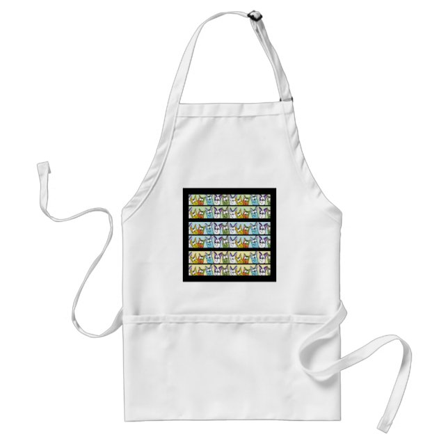 Kitty Lineup-Colourful Cats Standard Apron (Front)