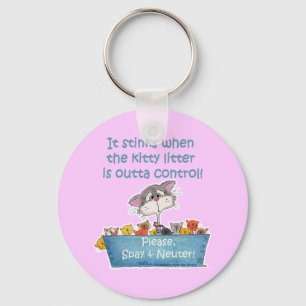 Kitty Litter Stinks Key Ring