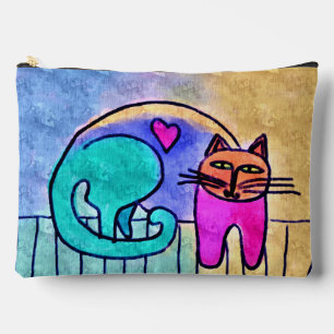 Kitty Love Abstract Art Accessory Pouch
