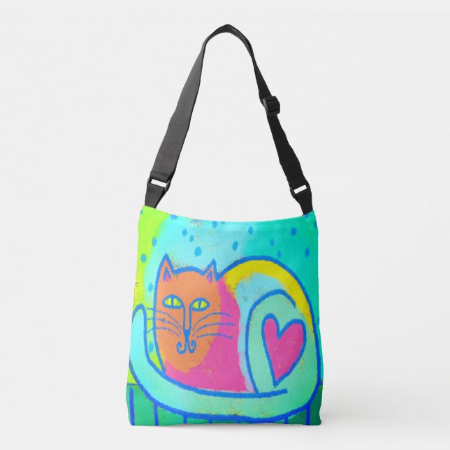 Kitty Love Abstract Art Tote Bag (Front)