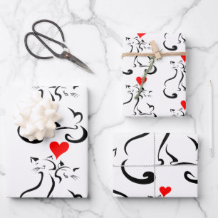 Kitty Love Wrapping Paper Flat Sheet Set of 3