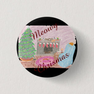 Kitty-mas Mischief (chrismas) 3 Cm Round Badge