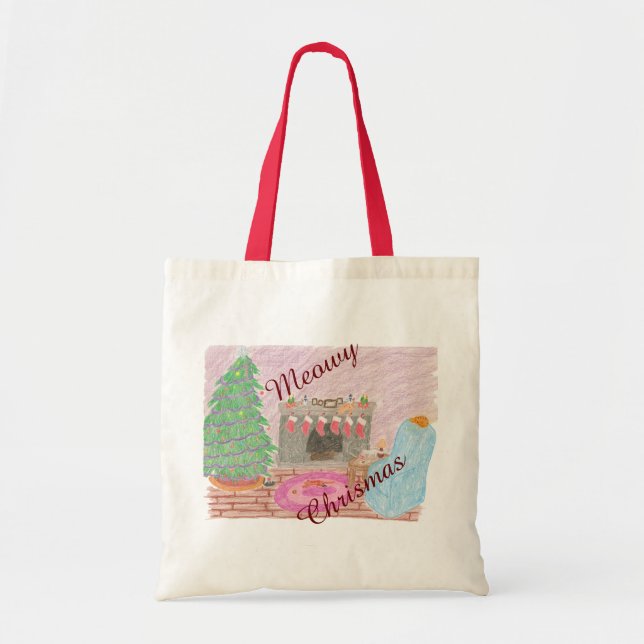 Kitty-mas Mischief (chrismas) Tote Bag (Front)