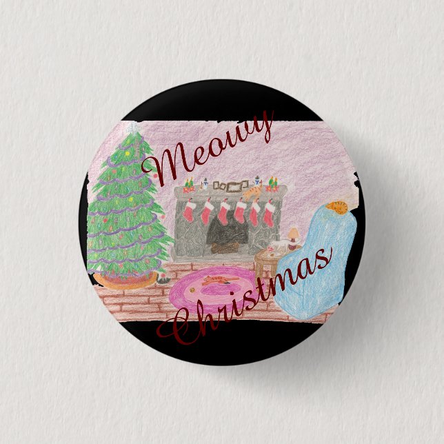 Kitty-mas Mischief (christmas) 3 Cm Round Badge (Front)