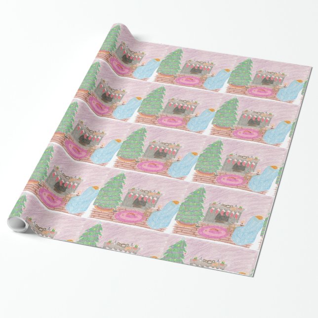 Kitty-mas Mischief (tiled) Wrapping Paper (Unrolled)