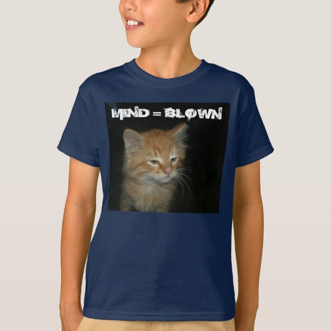 Kitty "MIND = BLOWN" Kids Basic T-Shirt (Front)