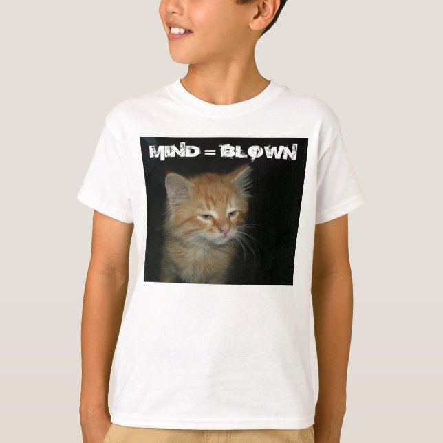 Kitty "MIND = BLOWN" Kids Organic T-Shirt (Front)