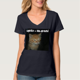 Kitty "MIND = BLOWN" Womens V-Neck T-Shirt