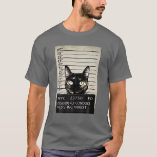 Kitty Mugshot Feline Cat Criminal Jail Prison Arre T-Shirt