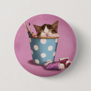 Kitty Nap 6 Cm Round Badge