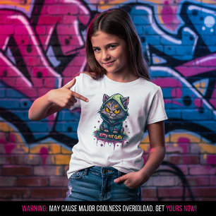 Kitty Not Cutie Evil Graffiti Cat T-Shirt
