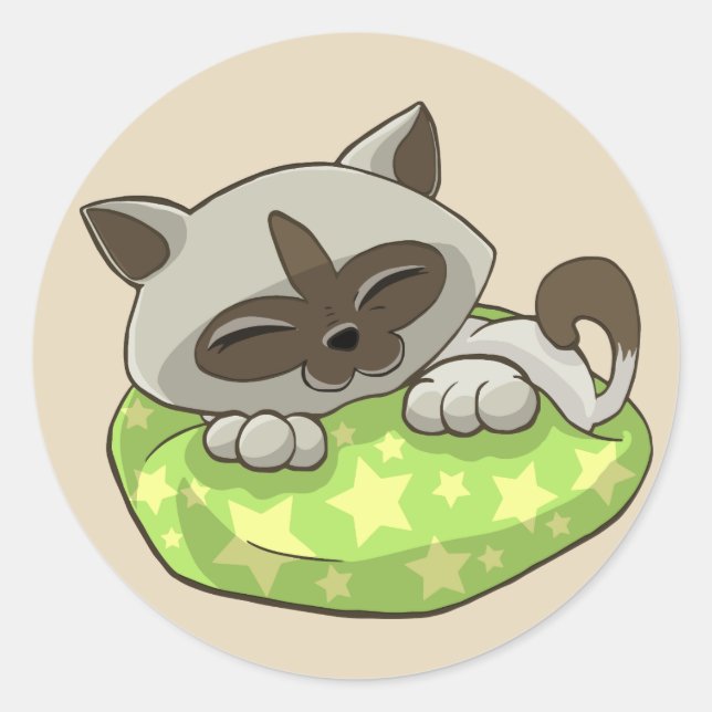 kitty on pillow stickers (Front)