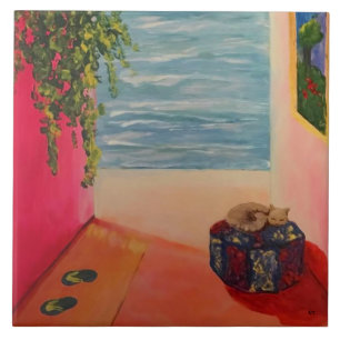Kitty on the Coast Tile