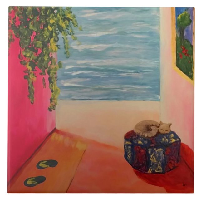 Kitty on the Coast Tile (Front)