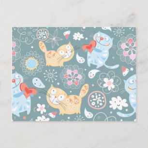 Kitty Pattern Three Postcard