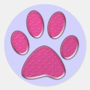 kitty paw print classic round sticker